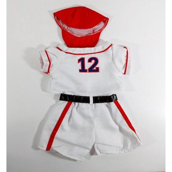 Bears2go 3 Piece Baseball Outfit White Red Shorts, Shirt & Hat NEW - Picture 2 of 2